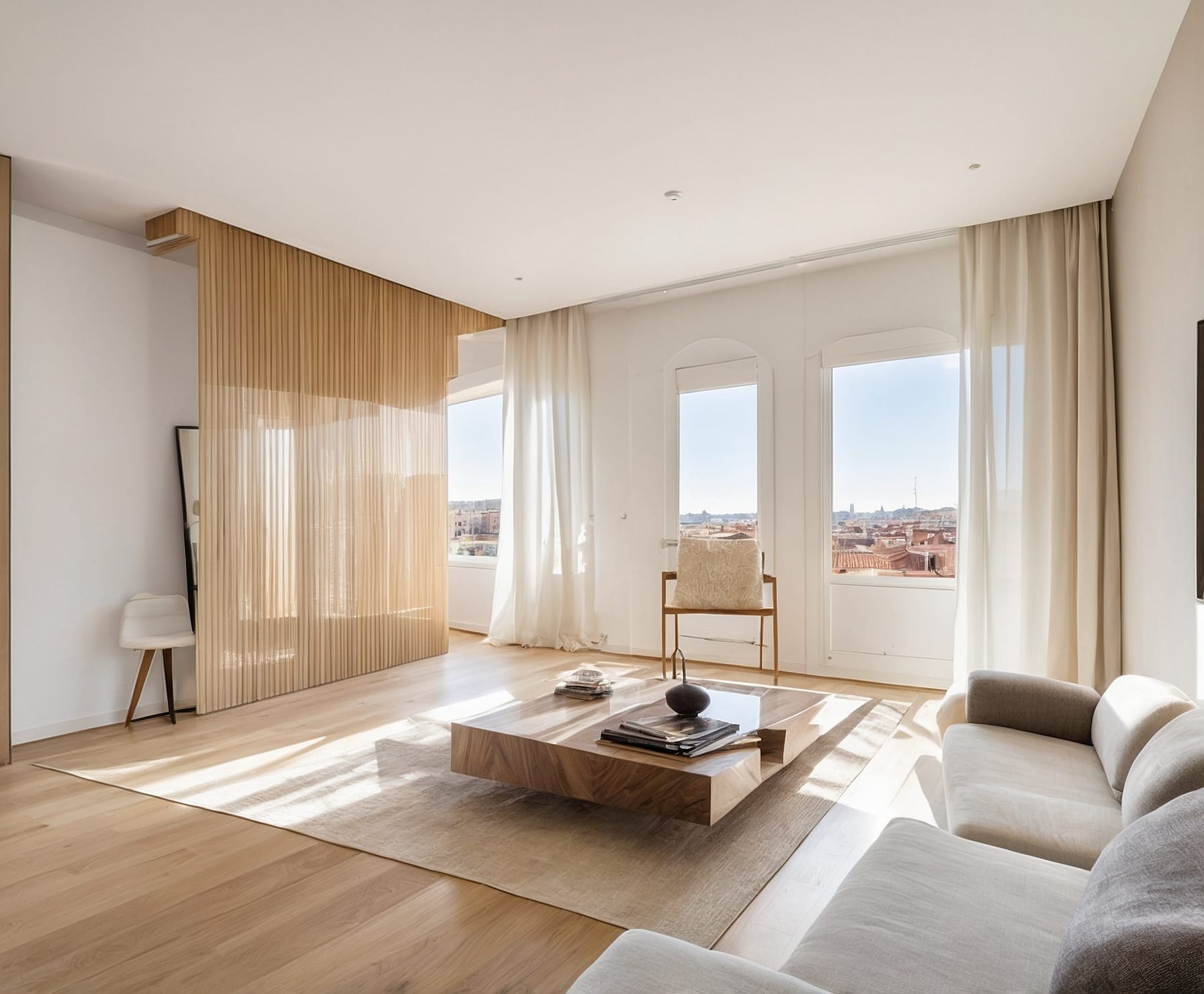 Suelos de madera maciza en vivienda moderna Madrid