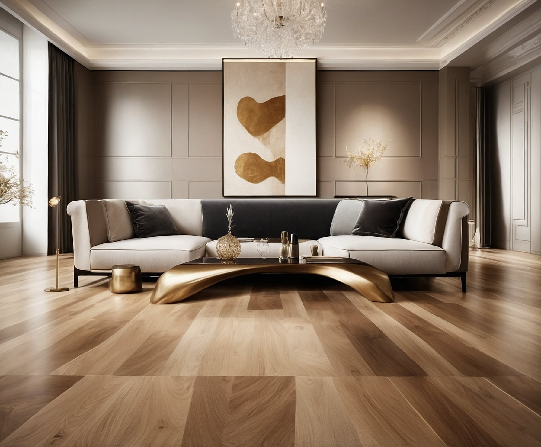 Instalación de parquet premium en vivienda elegante